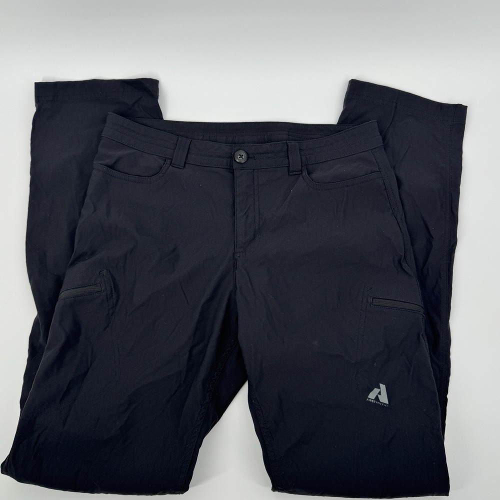 Eddie Bauer First Ascent Hiking Pants Womens  12 T  Black Stretch Outdoor Trail